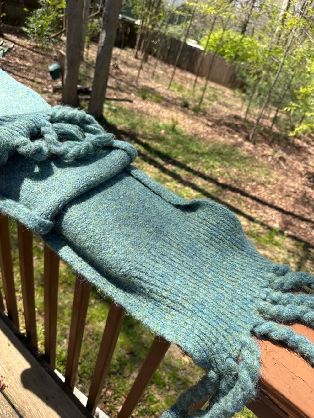 Anthropologie blue green long scarf